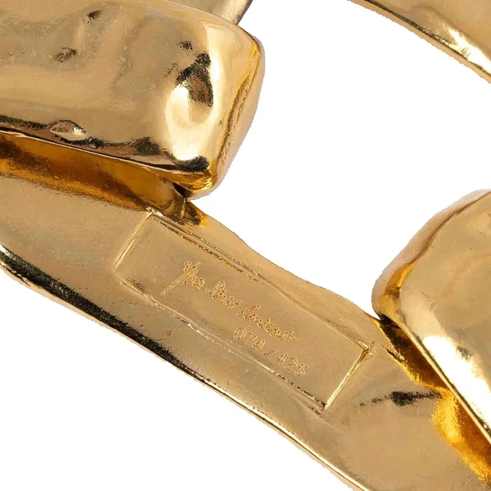 Vintage YSL Yves Saint Laurent Chunky Gold Chain Link 18" Necklace 1970's - Picture 3 of 3